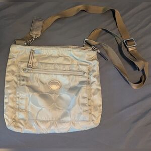 Coach Tan Crossbody Bag With Shimmer Accents